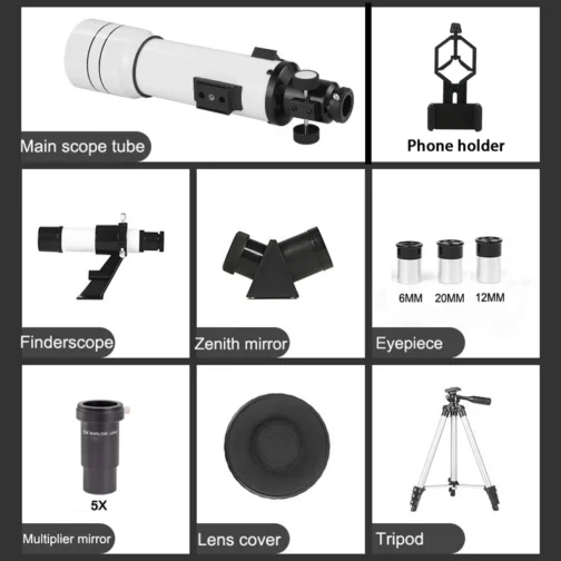 Telescopio astronómico profesional BORWOLF 70400 de alta definición 333X
